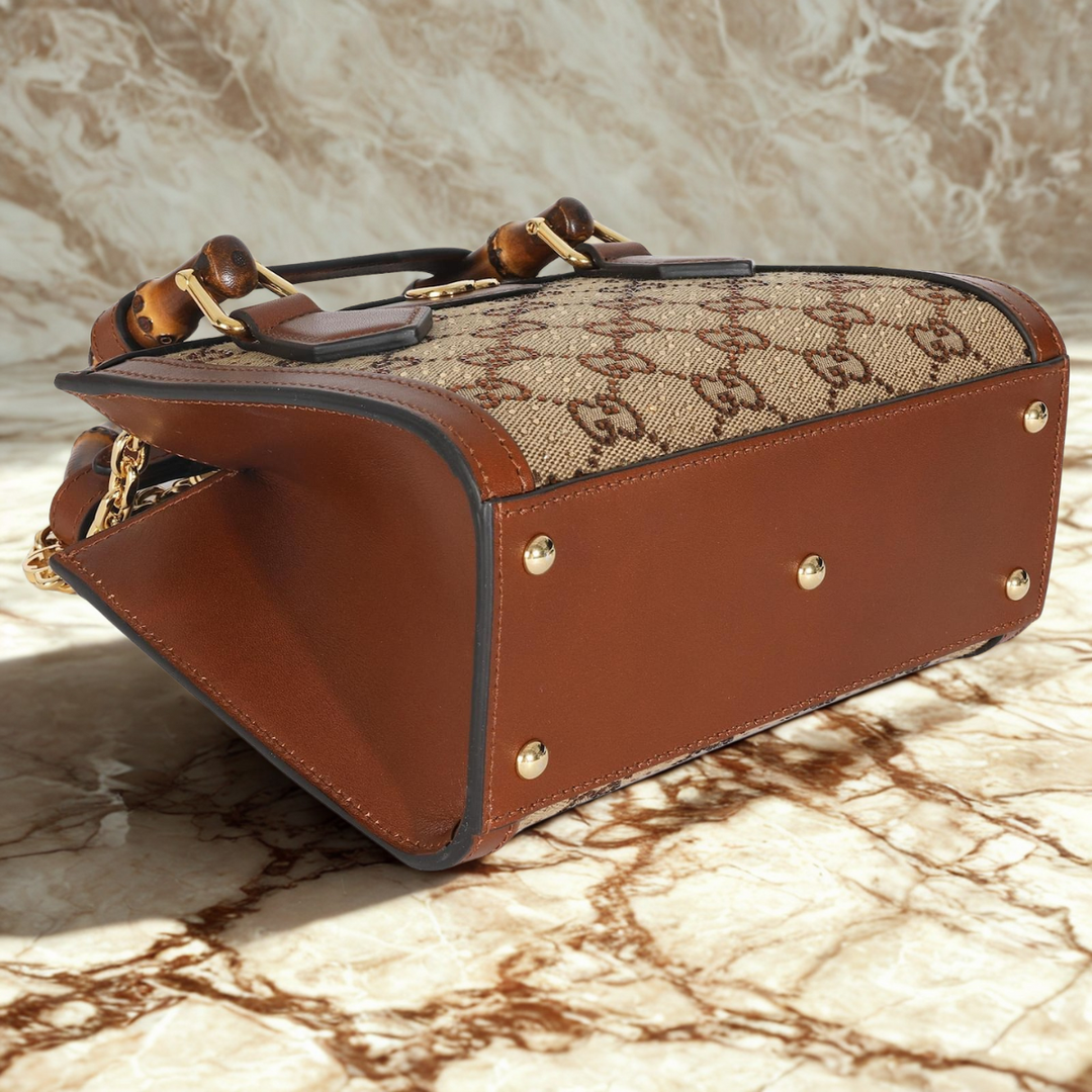 GUCCI DIANA SMALL TOTE BAG WITH CRYSTALS