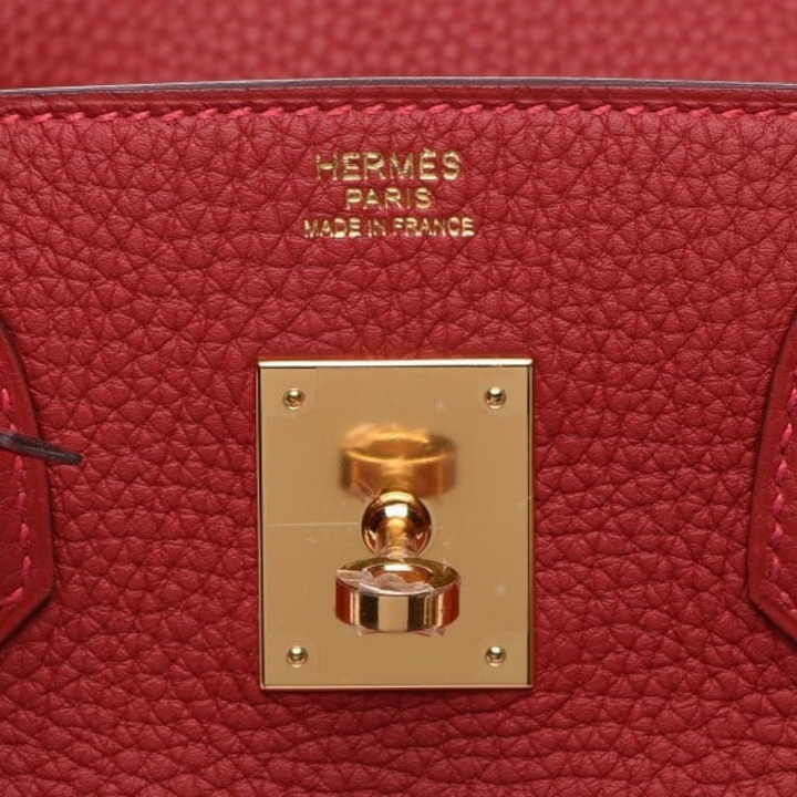 HERMÈS BIRKIN 30 BAG WITH GOLD HARDWARE IN RED