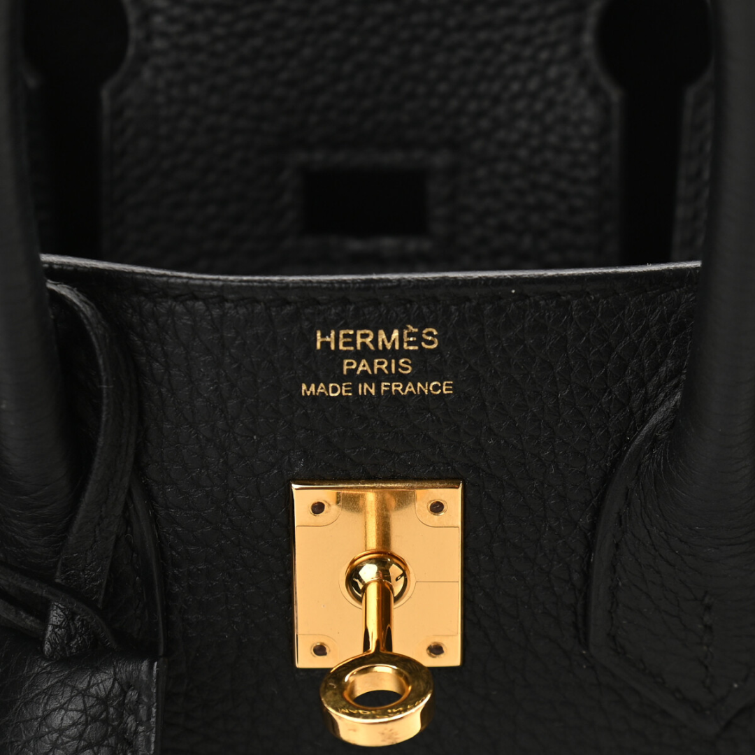 HERMÈS BIRKIN 25 BAG WITH GOLD HARDWARE IN BLACK