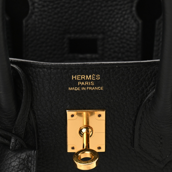 HERMÈS BIRKIN 25 BAG WITH GOLD HARDWARE IN BLACK