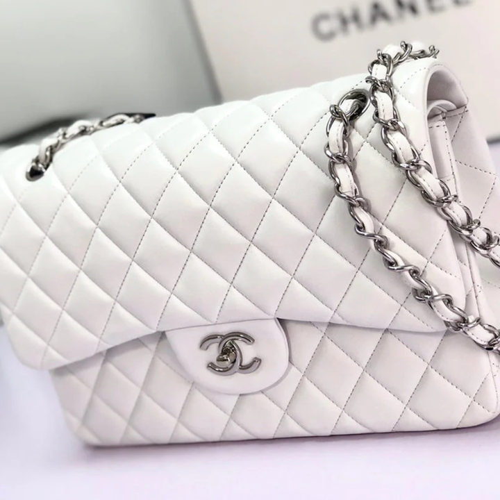 CHANEL CLASSIC SINGLE FLAP BAG OFF WHITE